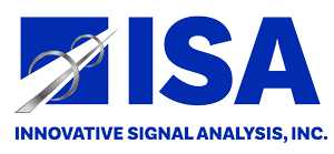 A blue and white logo for the electronic signal analysis association.